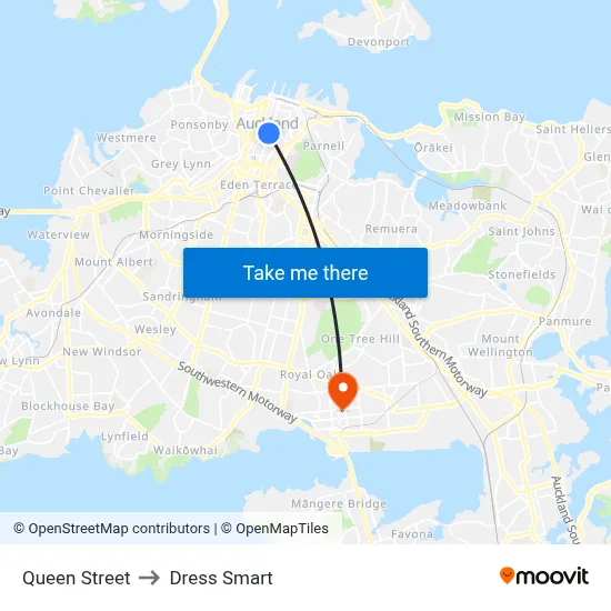 Queen Street to Dress Smart map