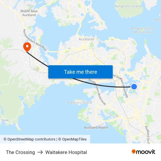 The Crossing to Waitakere Hospital map