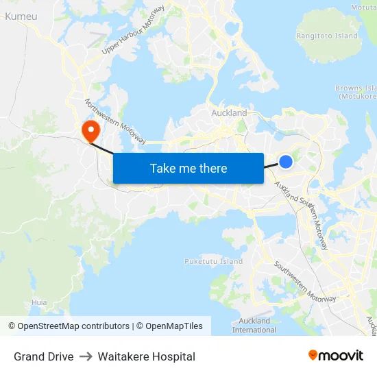 Grand Drive to Waitakere Hospital map