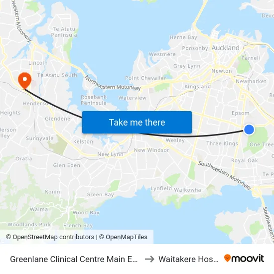 Greenlane Clinical Centre Main Entrance to Waitakere Hospital map