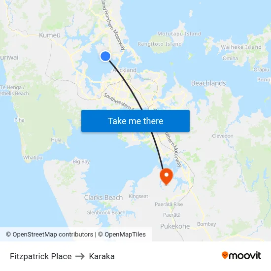 Fitzpatrick Place to Karaka map