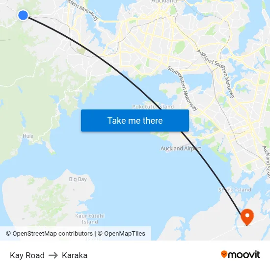 Kay Road to Karaka map