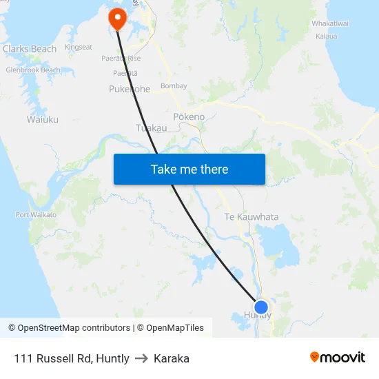 111 Russell Rd, Huntly to Karaka map