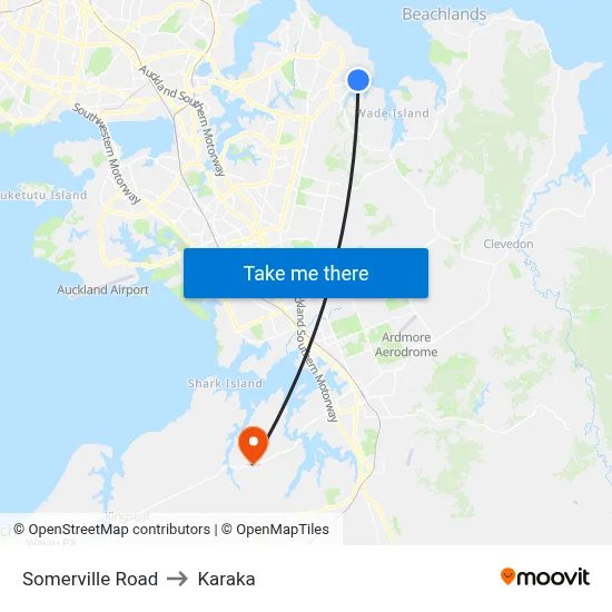 Somerville Road to Karaka map