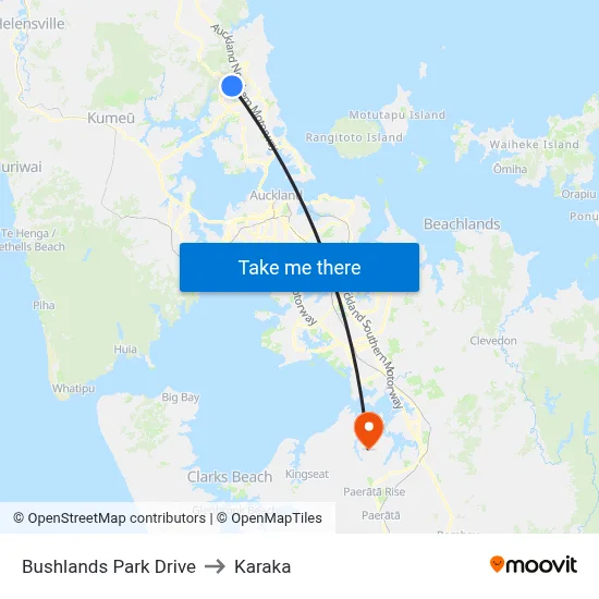 Bushlands Park Drive to Karaka map