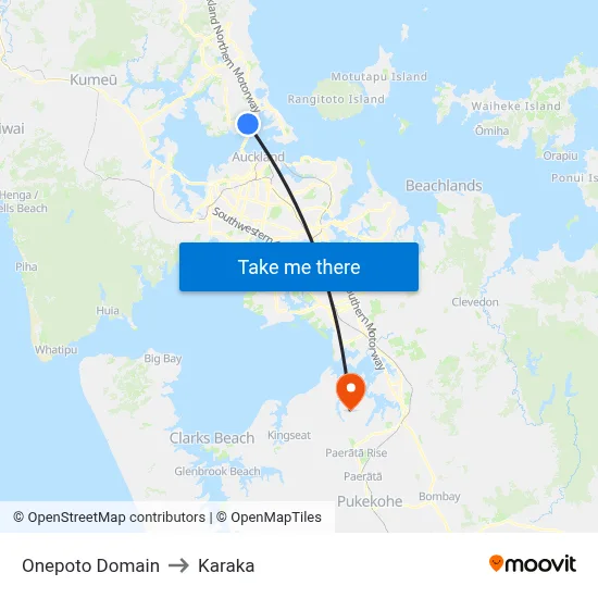 Onepoto Domain to Karaka map