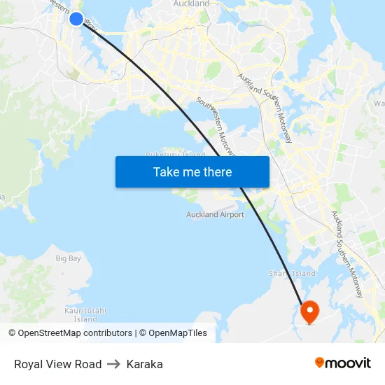 Royal View Road to Karaka map