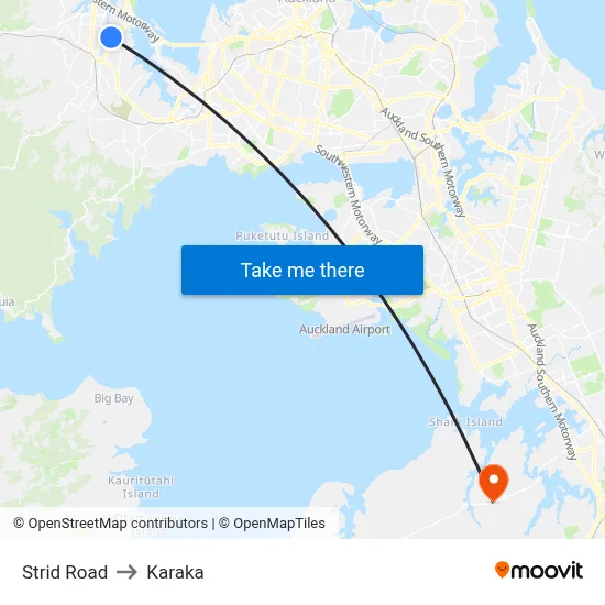 Strid Road to Karaka map