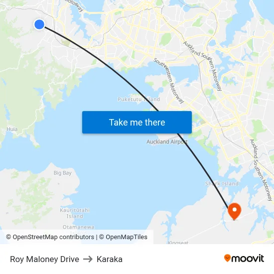 Roy Maloney Drive to Karaka map