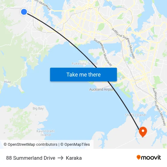 88 Summerland Drive to Karaka map