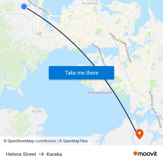 Helena Street to Karaka map