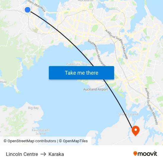 Lincoln Centre to Karaka map