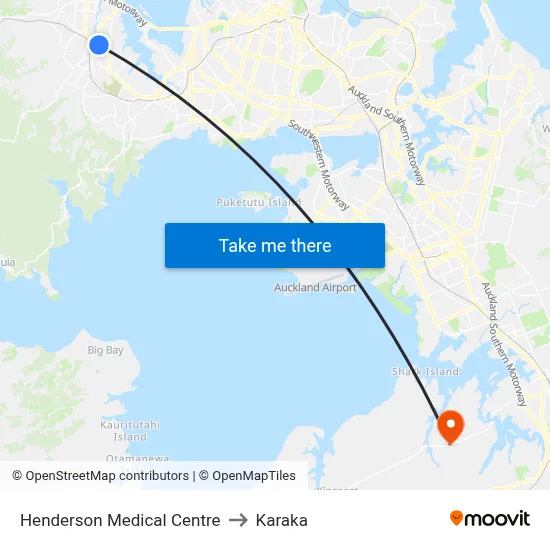 Henderson Medical Centre to Karaka map