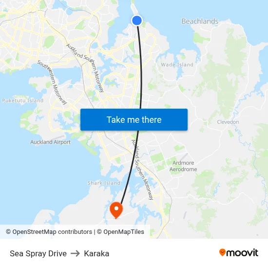 Sea Spray Drive to Karaka map