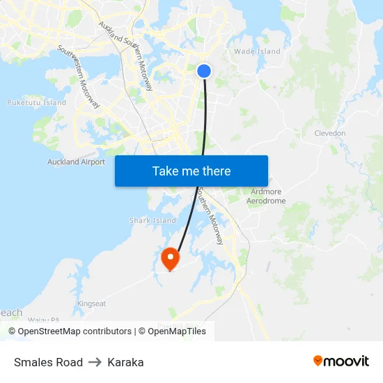 Smales Road to Karaka map