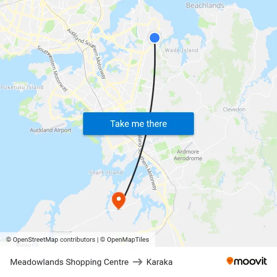 Meadowlands Shopping Centre to Karaka map