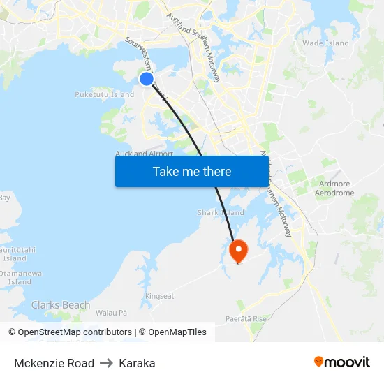 Mckenzie Road to Karaka map