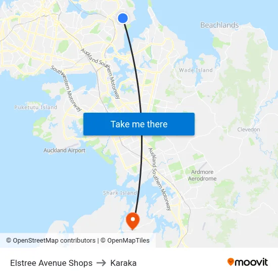 Elstree Avenue Shops to Karaka map