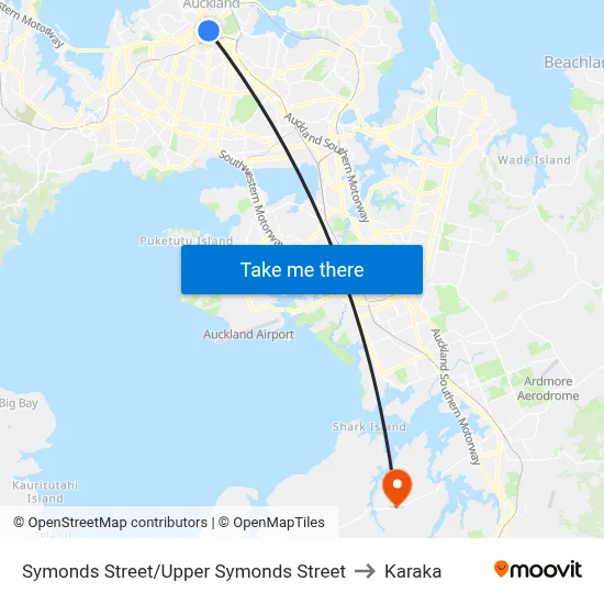 Symonds Street/Upper Symonds Street to Karaka map