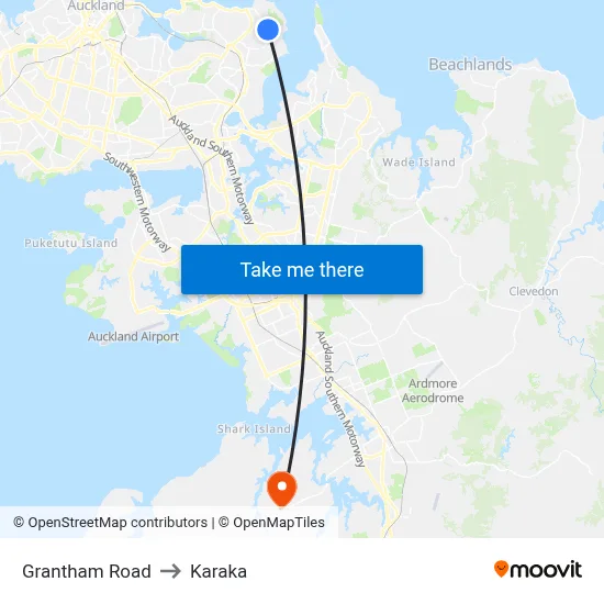Grantham Road to Karaka map