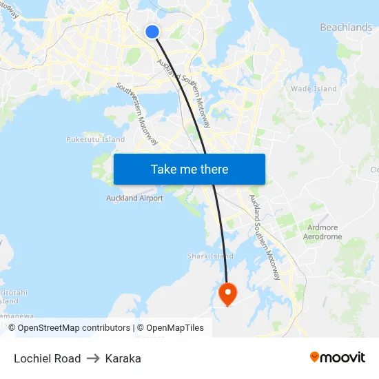 Lochiel Road to Karaka map