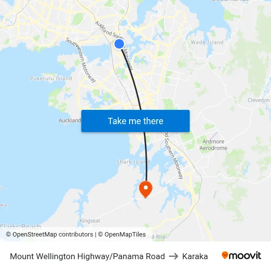 Mount Wellington Highway/Panama Road to Karaka map