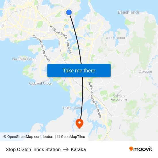 Stop C Glen Innes Station to Karaka map