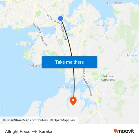 Allright Place to Karaka map