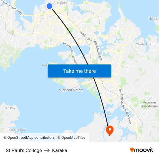St Paul's College to Karaka map