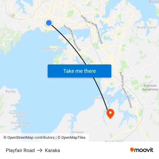 Playfair Road to Karaka map