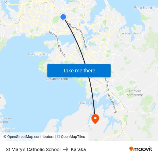 St Mary's Catholic School to Karaka map