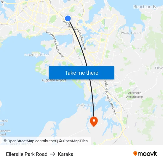 Ellerslie Park Road to Karaka map