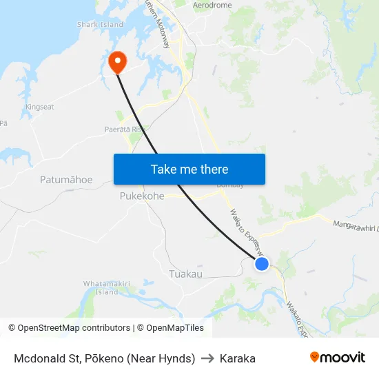 Mcdonald St, Pōkeno (Near Hynds) to Karaka map