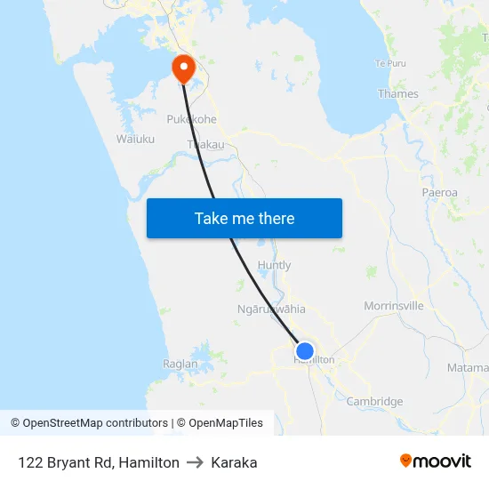 122 Bryant Rd, Hamilton to Karaka map