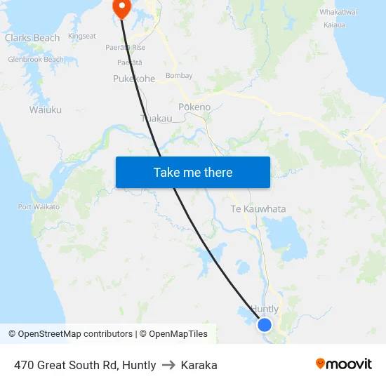 470 Great South Rd, Huntly to Karaka map