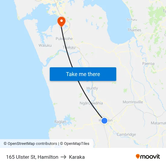 165 Ulster St, Hamilton to Karaka map