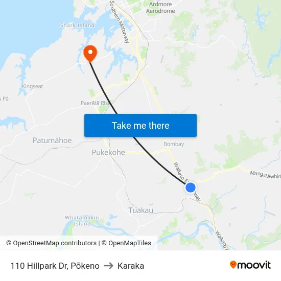 110 Hillpark Dr, Pōkeno to Karaka map