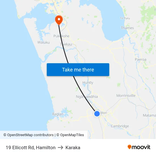 19 Ellicott Rd, Hamilton to Karaka map