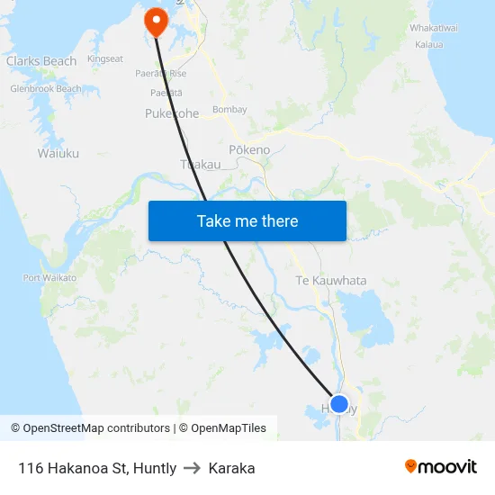 116 Hakanoa St, Huntly to Karaka map
