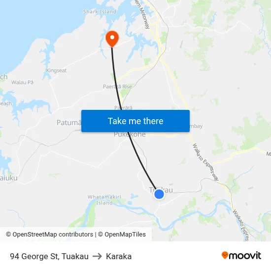 94 George St, Tuakau to Karaka map
