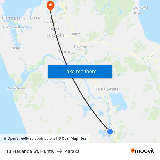 13 Hakanoa St, Huntly to Karaka map
