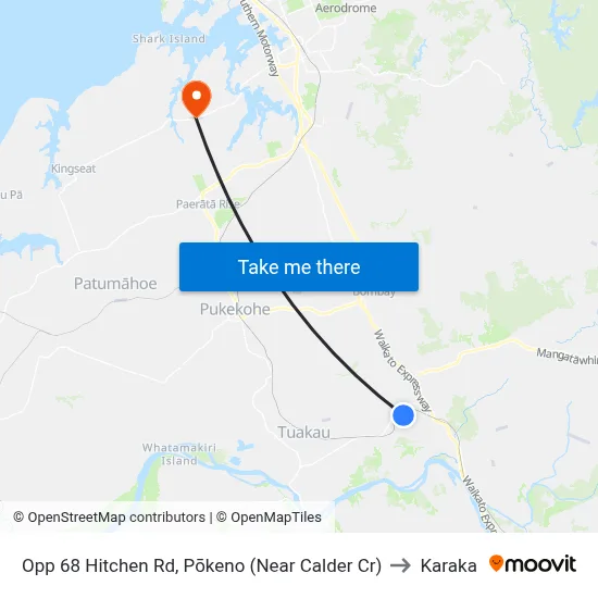 Opp 68 Hitchen Rd, Pōkeno (Near Calder Cr) to Karaka map
