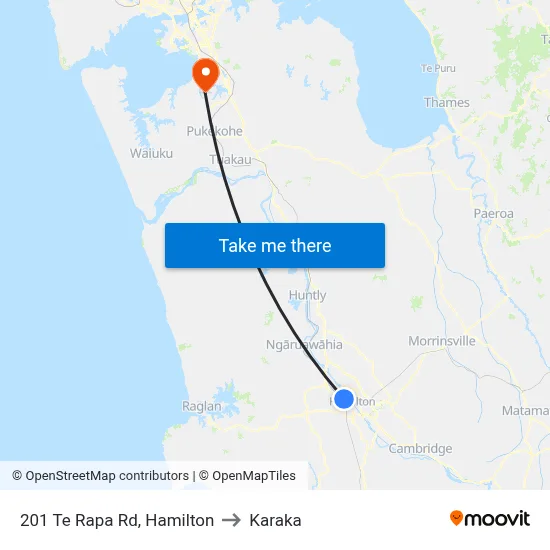 201 Te Rapa Rd, Hamilton to Karaka map