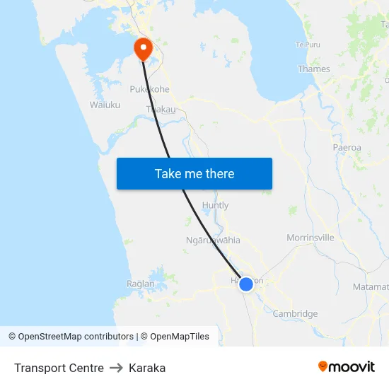 Transport Centre to Karaka map