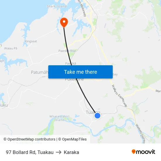 97 Bollard Rd, Tuakau to Karaka map