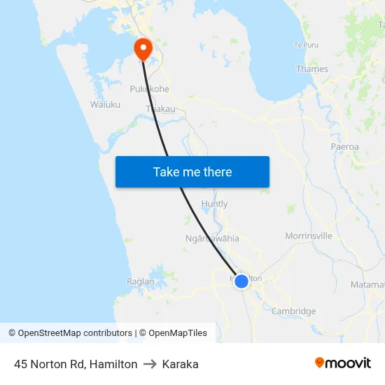 45 Norton Rd, Hamilton to Karaka map