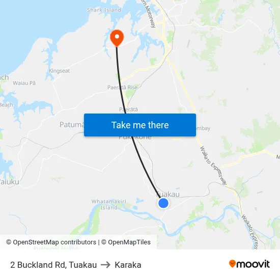 2 Buckland Rd, Tuakau to Karaka map