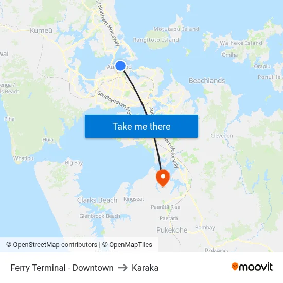 Ferry Terminal - Downtown to Karaka map