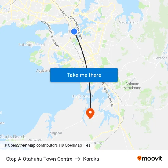 Stop A Otahuhu Town Centre to Karaka map