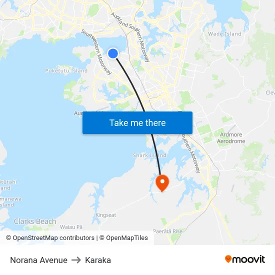 Norana Avenue to Karaka map